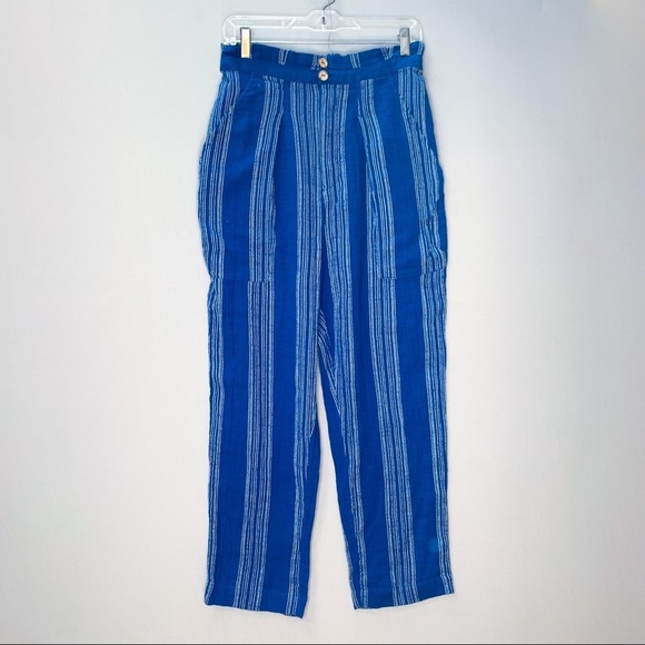 NWT! FREE PEOPLE blue cropped pants, M. - Picture 2 of 11